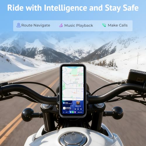 Image of 6.25 inch Wireless Motorcycle CarPlay Screen with Android Auto,Built-in TPMS,IP67 Waterproof Motorcycle GPS Display,OTA Update,Bluetooth Audio,Portrait /Landscape Switch for Riding