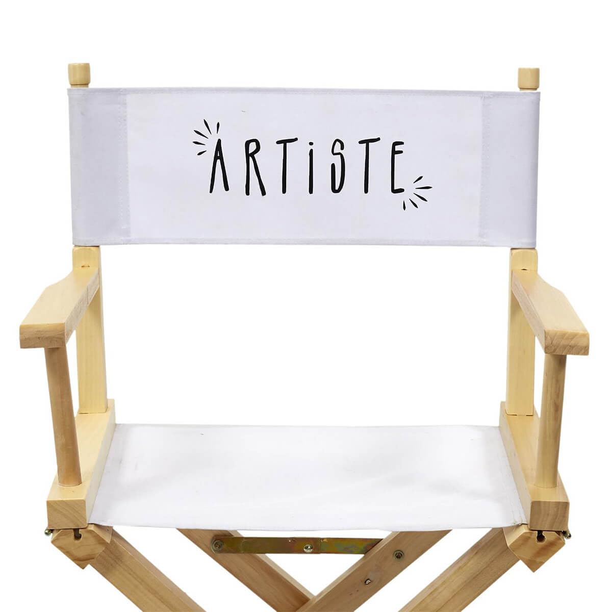 AltoBuy Shaw - Chaise de Directeur Blanche et Bois