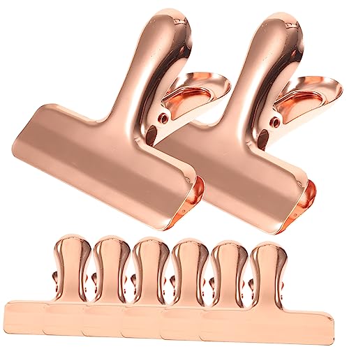 Ipetboom 8 piezas Clips de Sellado Metálicos Reutilizables para Conservación de Alimentos Sellador de Bolsas de Comida Acero Inoxidable Rosa Dorado Efecto de Sellado Óptimo para Snacks y
