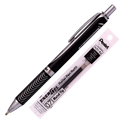 Bolígrafo Pentel Energel Alloy RT Tinta Negra Punto Medio