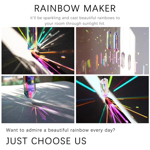 Hdcrystalgifts 2Pcs 5 Inch Large Crystal Sun Catcher Prisms, Ab Colored Hexagone Hanging Suncatchers, Rainbow Maker For Windows, Room, Chandelier, Garden Home Decor thumb #1