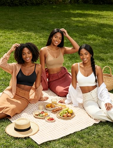 Image of ZENUTA 2Pack Padded Bralettes for Women, V-Neck Seamless Wireless Pull-On Bras with Removable Pads, Low-Impact