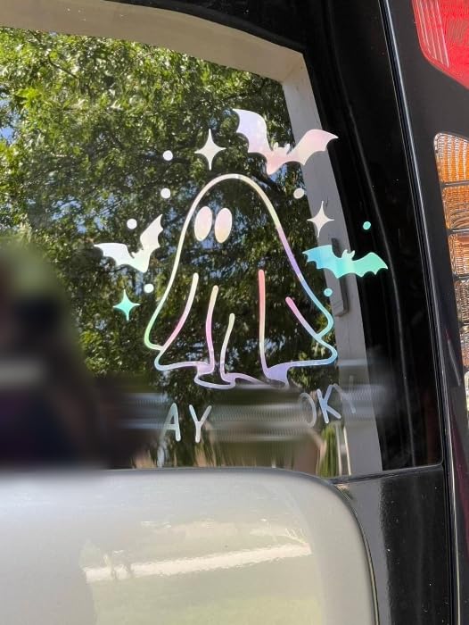 Halloween Car Stickers, Laser Color Waterproof Cars Decals and Sticker for Bumper Rear Window Laptop, Automotive Decoration Accessories for Women Men