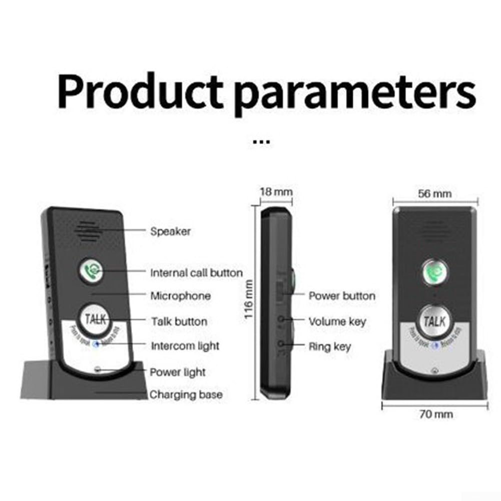 Sistema di interfono wireless, comunicazione vocale bidirezionale con portata di 1 km, design impermeabile e batteria da 1800 mAh, bianco