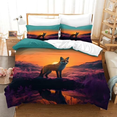 Housse de couette renard hypoallergénique fermeture éclair