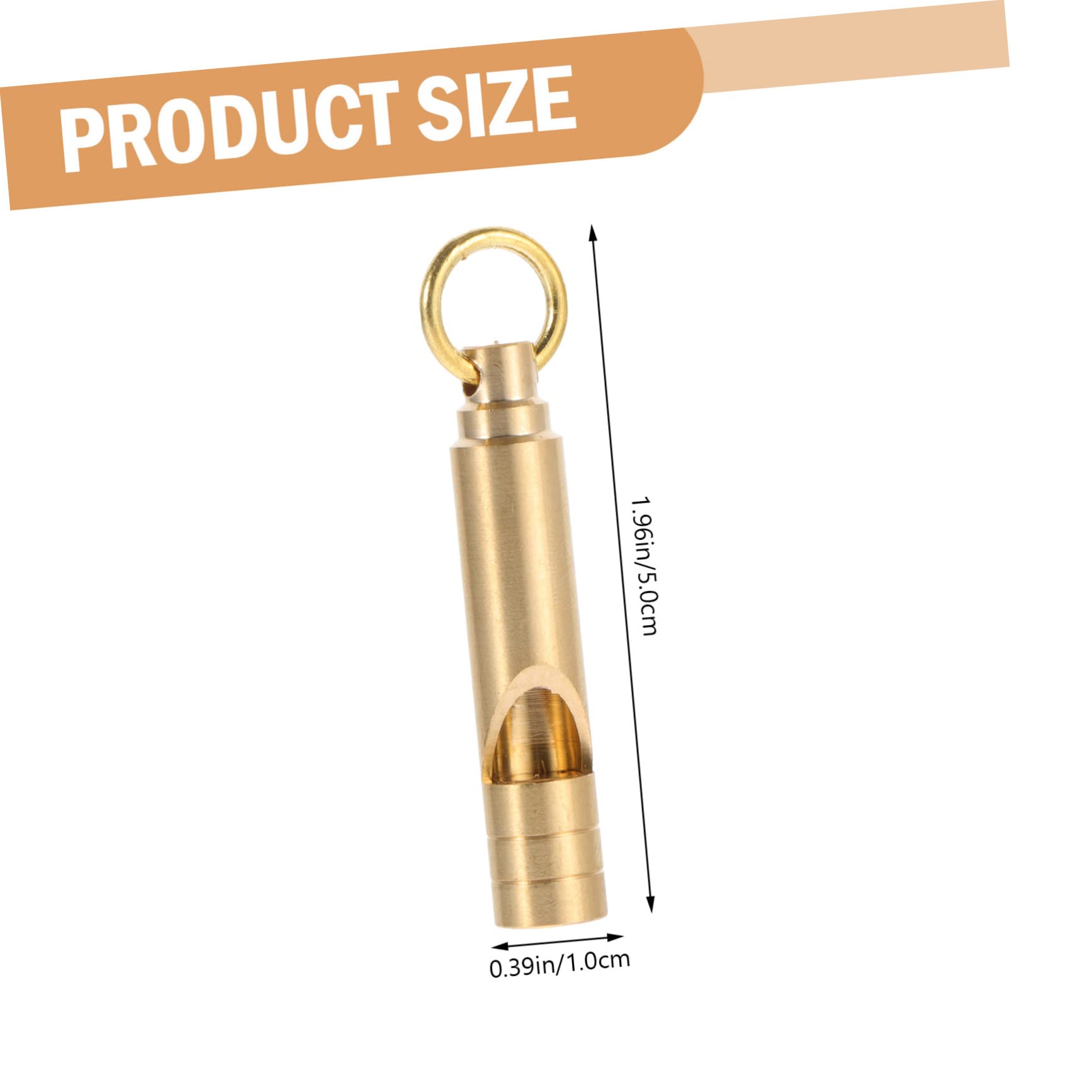 POPETPOP 2Pcs Retro Brass Whistle Keychain Emergency Survival Whistle for Outdoor Activities Compact and Durable for Hiking Camping and Sports Use
