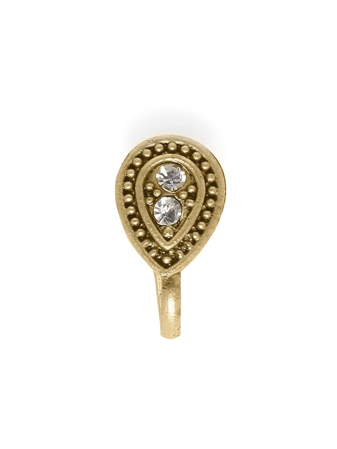 fabula By OOMPH Jewellery Oxidised Silver Stones & Pearls Teardrop Ethnic Traditional NoseRing/Nose Pin For Women & Girls Stylish Latest-picture-12