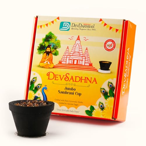 Image of Devdarshan Devsadhna Jumbo Sambrani Dhoop Cups | Pack of 2 (4 Cups Each)