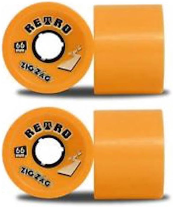 Orange Abec 11 Zig Zags Longboard Wheels 66Mm 89A Orange Plus Zigzag + Free Bearings