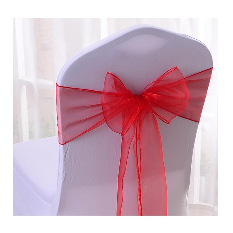 ERRVA 10/50 Stück Hochzeitsstuhl-Dekoration, Organza-Schärpen, Band, Knotenbänder, Stuhlschleifen für Hochzeit, Party, Bankett, Event-Dekoration, 50 Stück