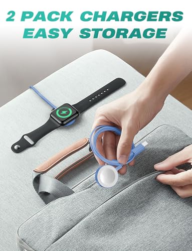 Image of 2Pack USB C for Watch Charger Magnetic Charger Wireless Portable Compatible with Watch Ultra2 Ultra Series 10 /9 /8 /7 /6 /SE /SE2 /5 /4 /3 /2 /1-[1m /Blue]