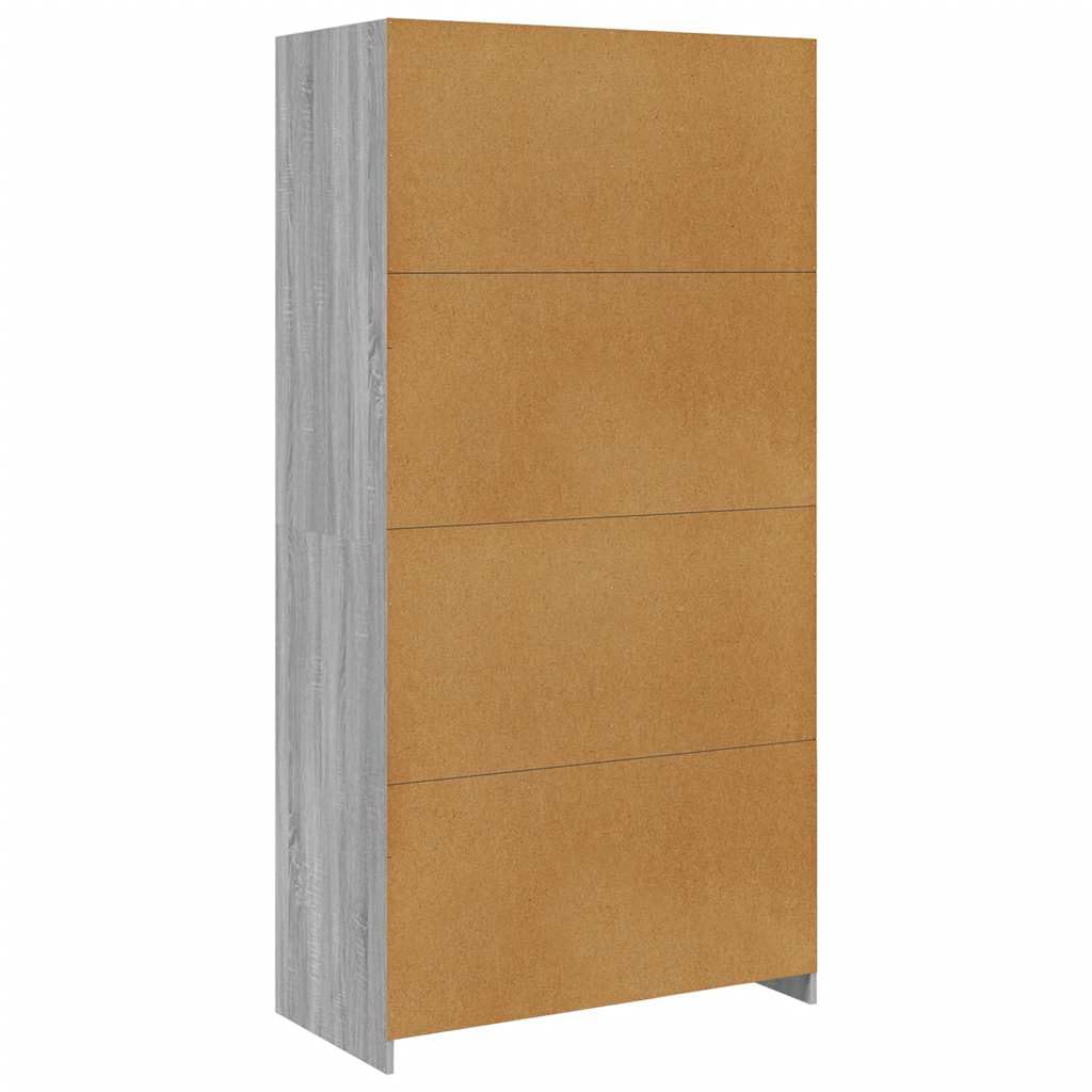 Szafa na ubrania Sonoma szara materiał drewnopochodny 100 x 50 x 200 cm z drążkiem na ubrania i miejscem do przechowywania, szafa do sypialni, garderoba, otwarta szafa na ubrania i akcesoria