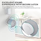 KSIEE Universal Speaker Mount, Round Shelf Organizer for Echo Dot 5th/4th Gen, Google Nest, Space-Saving Holder with Reserved Charging Port (White) - Image 4
