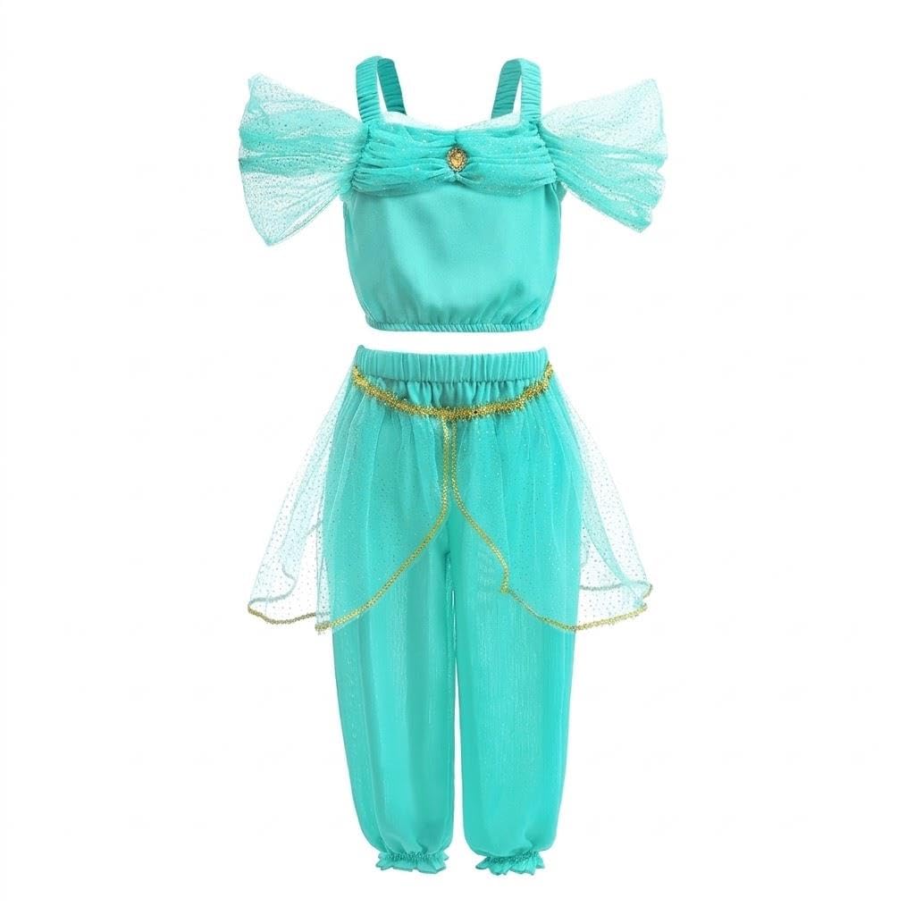 Lito Angels Girls 2 Piece Arabian Princess Costume, Green Age 7-8