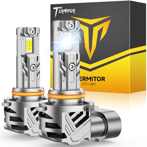 Image of Termitor 9005 /HB3 Light Bulbs 50000LM 900% Ultra-Bright, 6500K Cool White, 1:1 9005 Mini Size Parking Light with Cooling Fan Plug & Play, 60000HRS+ Lifespan, Canbus Ready, IP68 Waterproof.
