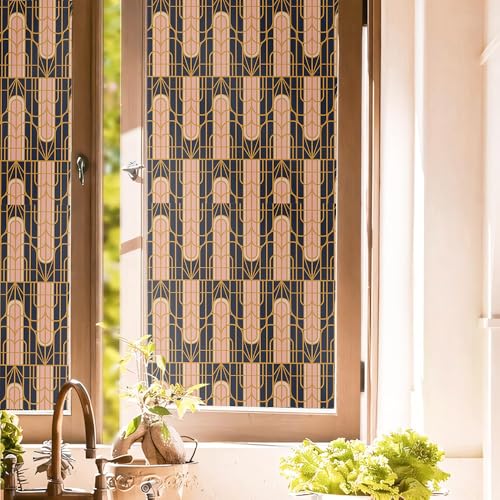 Vinilo decorativo para ventana 15.7x118 pulgadas Brown Beige miniatura 1