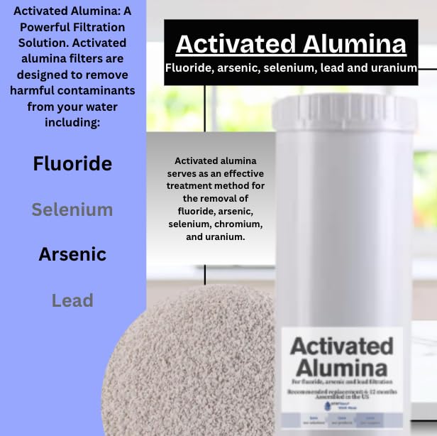 Cartucho de filtro de agua de alúmina activada de 4.5 x 20 pulgadas para reducir el fluoruro y el arsénico del agua. Aplicación en toda la casa
