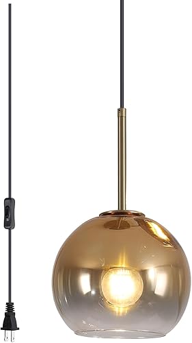 Miniatura 11 de KCO Iluminación Globo Lámparas Colgantes Gradient Cristal Dorado Lámpara Colgante Moderna Cocina Isla Iluminación Vintage Lámpara colgante Lámpara