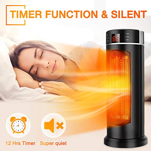 Space Heater TRUSTECH Tower Heater 1500W 70° Oscillation with Remote