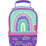 Thermos® Dual-Compartment Lunch Kit, 9'H x 6-3/4'W x 6-1/4'D, Mint/Rainbow