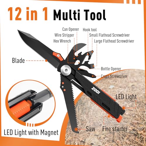 ZOOI Stocking Stuffers for Men Adults, Pocket Multitool Gifts for Men Dad Him, Mens Stocking Stuffers, Mens Christmas Dad Gifts, White Elephant Gift for Adults, Pocket Tools for Fishing Camping Gear - Image 5