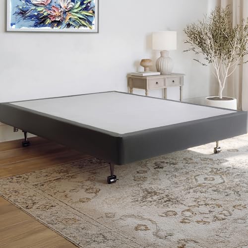 Image of Hercules 8 Inch High Profile Foundation Mattress Box Spring Replacement for More Support Without Added Bulk and Sturdy Slats, California King