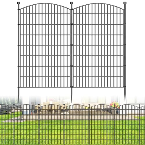 Decorative Metal Garden Fence 5 Panel 48" H x 11.4'L Outdoor Dog Barrier