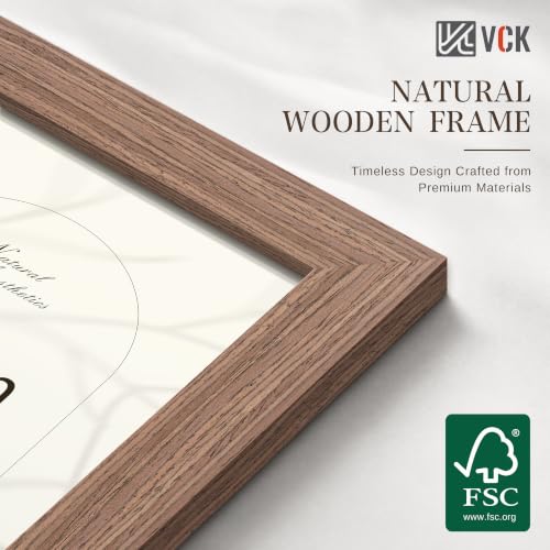 Image of VCK 24x36 Poster Frames Walnut - Wide Border Wood Picture Frame, Multi-Directional Display Family Photos, Office Prints, Studio /Gallery Art, Woodgrain Series, Wall Hanging, Set of 6