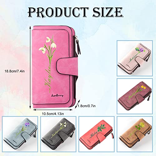 Personalised Photo Wallet with Name and Birth Flower Custom Women Long Leather Wallet Large Capacity Clutch Ladies Purse with Multiple Card Holders Gifts for Her Birthday Mother's Day3