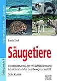 Säugetiere: Stundenkonzeptionen mit Tafelbildern und Arbeitsblättern für den Biologieunterricht 5./6. Klasse - Erwin Graf 