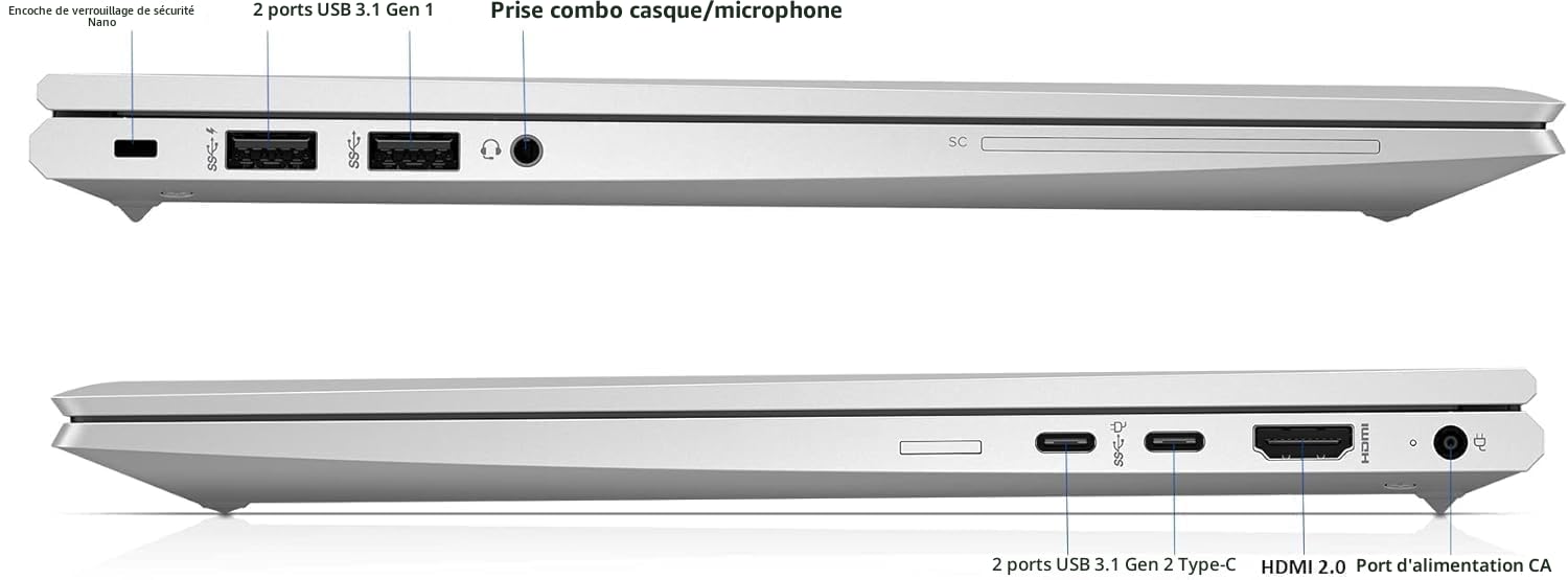 HP EliteBook 845 G7 Ordinateur Portable Professionnel, 14" FHD Ordinateur Portable, AMD Ryzen 3 Pro 4450U, 8 Go de RAM, SSD 256 Go Clavier QWERTY Japonais, Windows 11 Pro (Reconditionné)