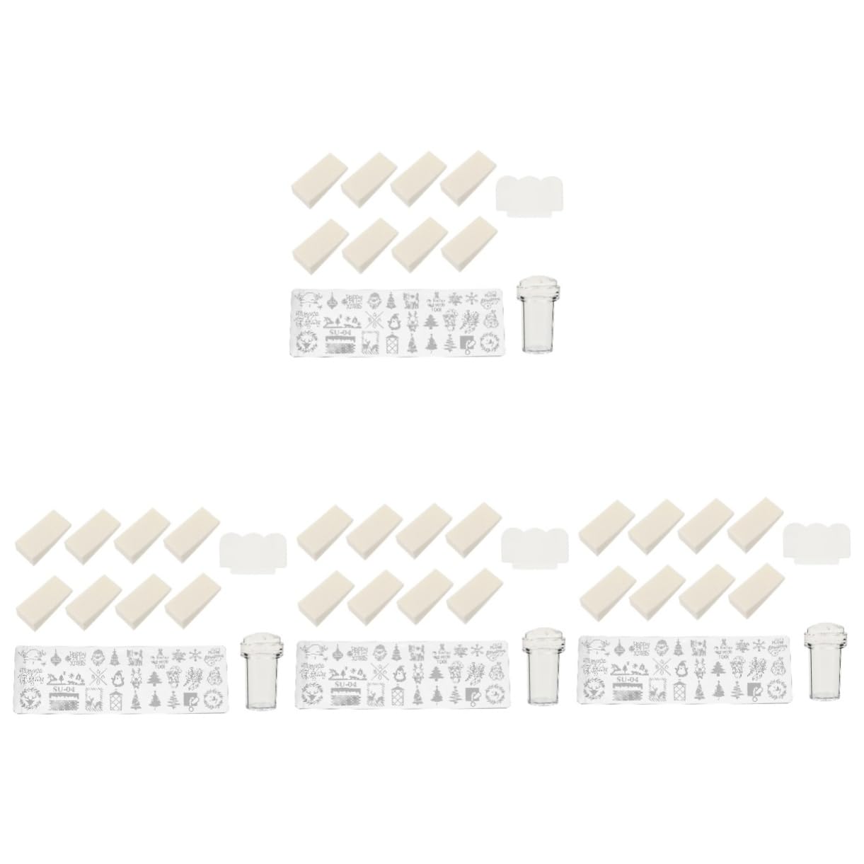 Healeved 4sets Stampini Per Unghie Creativi Piastre e Timbratore Per Decorazioni Unghie Per Manicure Art Per Principianti e Professionisti