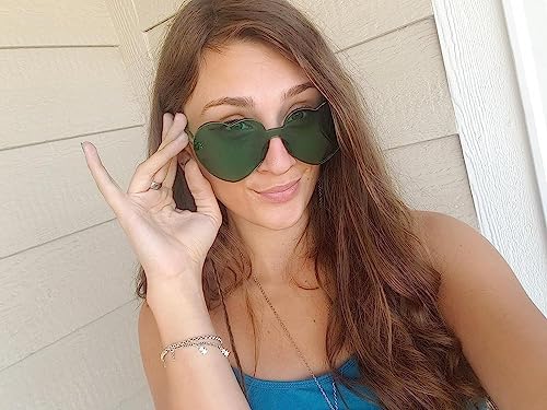 ADE WU Cute Heart Sunglasses for Women Men Trendy Fun Colorful Rave Party Sun Glasses2