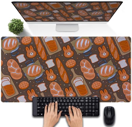 Tapis de souris mignon pour jeux vidéo grand format 80x40 avec bordure cousue renforcée