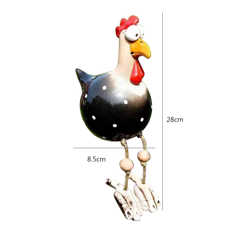 OKESYO Ceramic Chicken Garden Decoration Resin Garden Stake Animal Figure Chicken Garden Stake Handmade Ceramic Figure Garden Decoration Patio Weatherproof Chicken Garden Stake Figure - Image 2