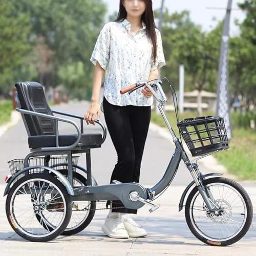 Triciclo para Adultos y Mayores, Asiento con Respaldo, Frenos delanteros y Suspensión miniatura 2
