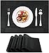 YMERSEN Sets de Table en PVC (4 Sets), Sets de Table Antidérapants, lavables, résistants à la Chaleur, Facile à Nettoyer et Stocker, Sets de Table pour Cuisines, Restaurants et hôtels 702 Noir L