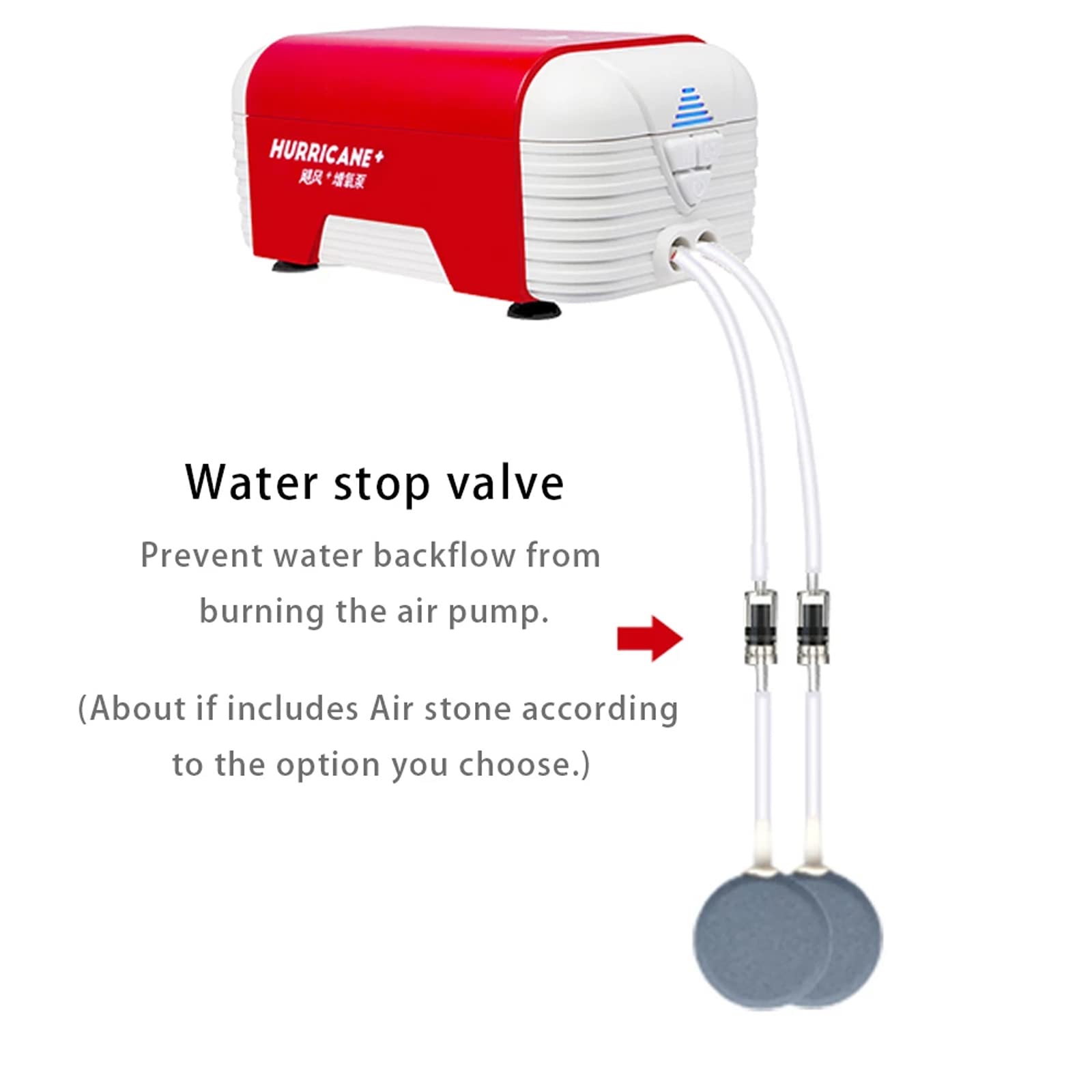Bomba de Aire de Acuario, Aireador de Tanque de Peces de Doble Salida, Bomba de Oxígeno Silenciosa <30db, con 2 Válvula Antirretorno (6W-8L/Min)