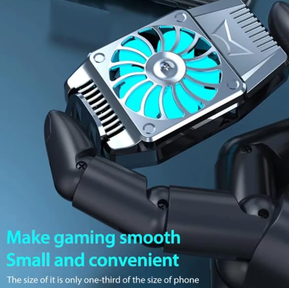 Phone Cooler for Gaming, Mobile Phone Cooling Fan Lightweight Quiet with RGB Light, Rechargeable Cellphone Radiator for 2.8-4 inches iPhone/Android, Universal Buckle Clamp
