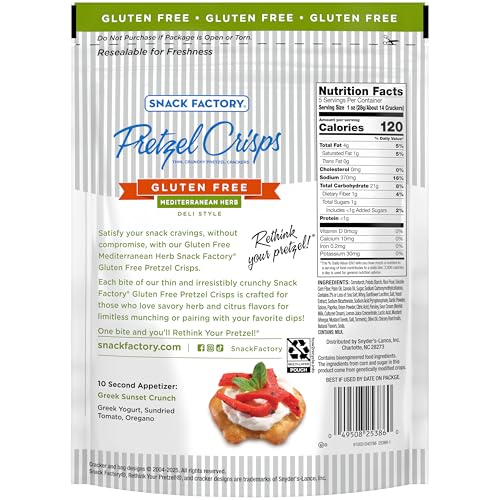 Image of Snack Factory Gluten Free Mediterranean Herb Pretzels, 5 Oz Bag