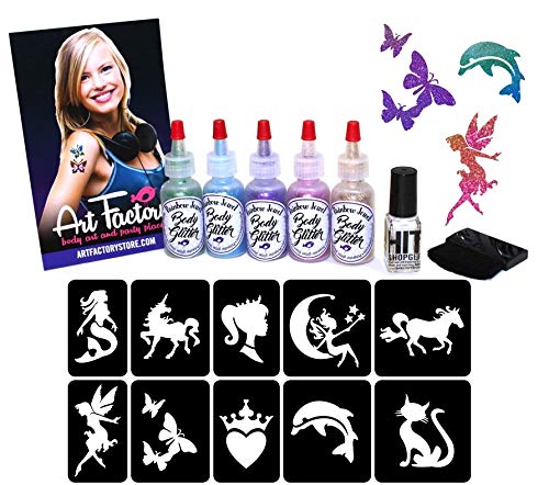 Glitter Tattoo KIT Girls 30 Tattos - All Girls tattoos- Water Proof DIY