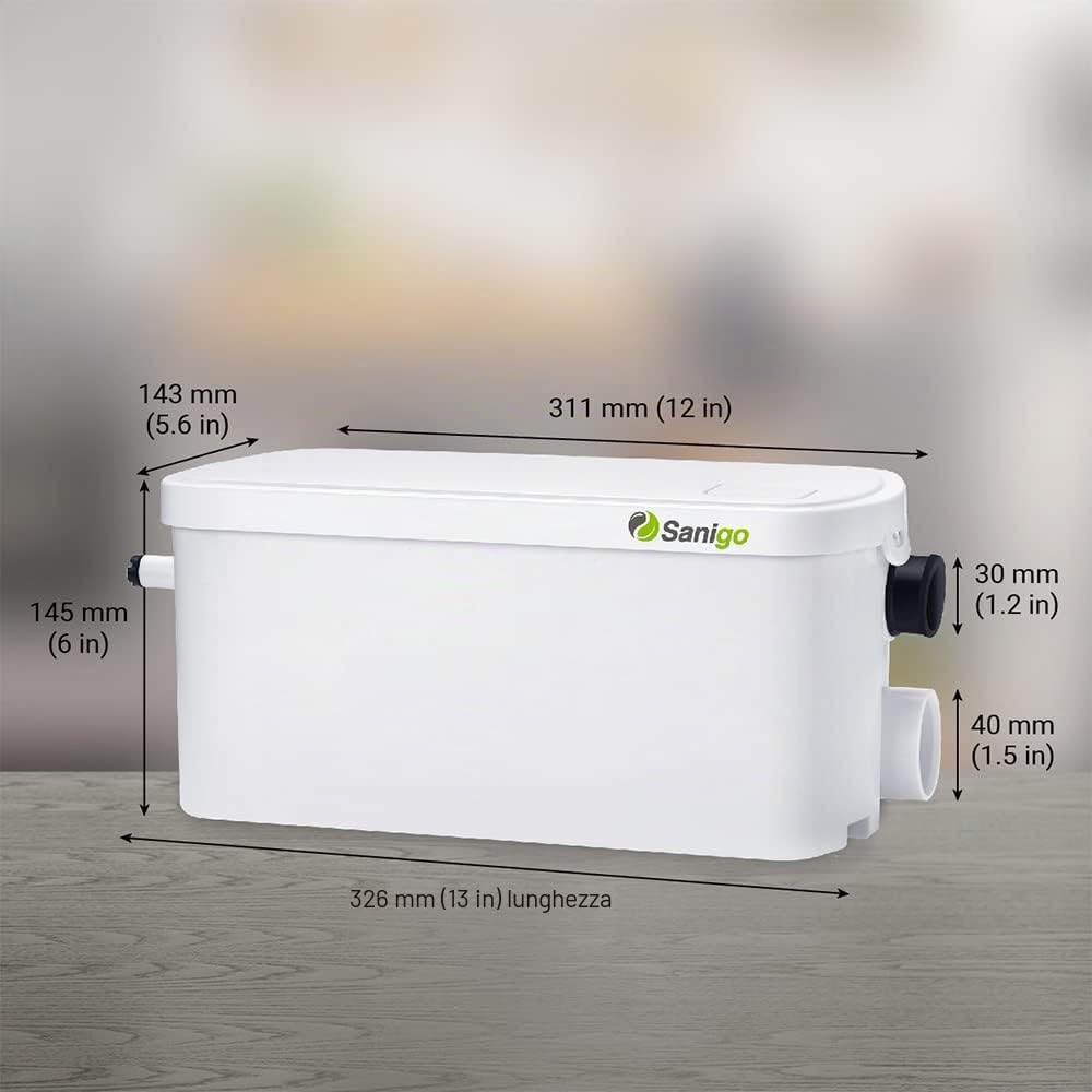 SANI-S250C Grinder Sanitario Pompa per rifiuti silenziosa, Pompa di sollevamento Doccia dotata di due ingressi