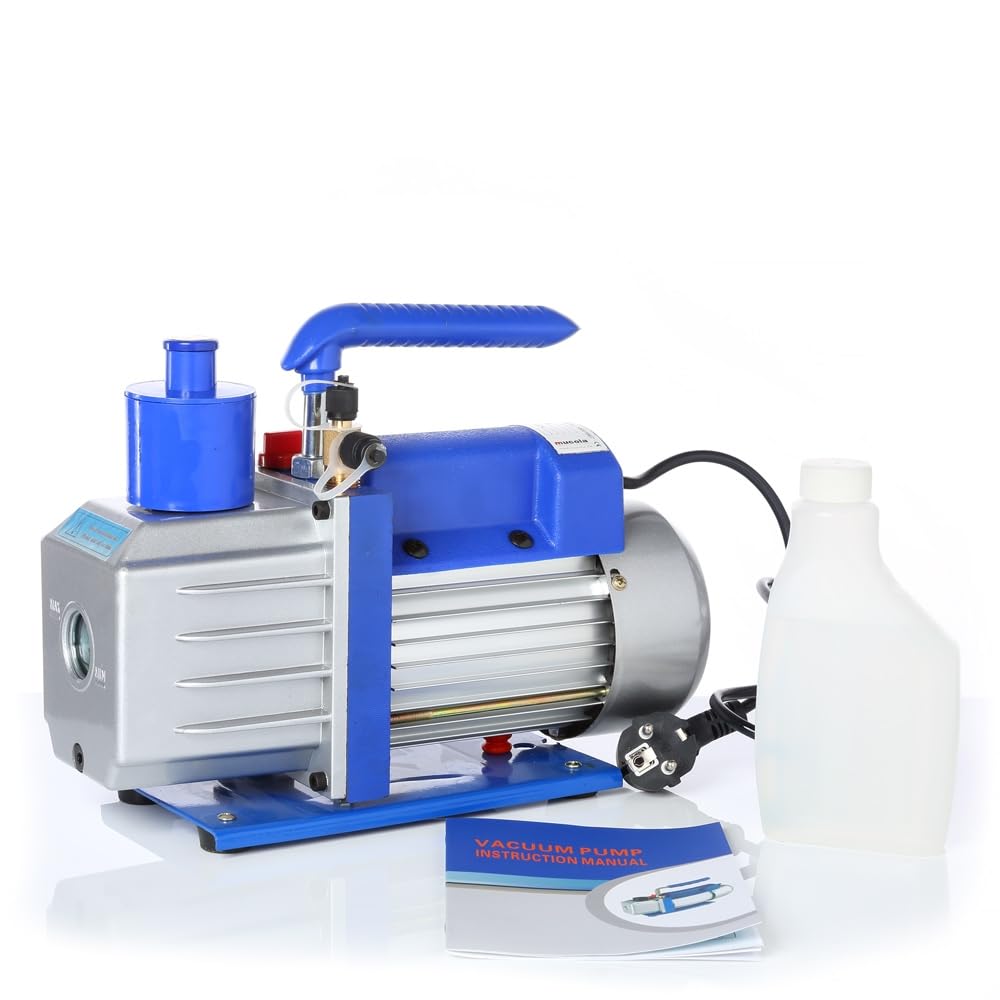 Mucola Vakuumpumpe 127L/Min und Vakuumkammer 7,6L Unterdruckpumpe Klimaanlage Vacuum Set 127 l/min + 7,6L Entgasungskammer Harzfalle Klimatechnik