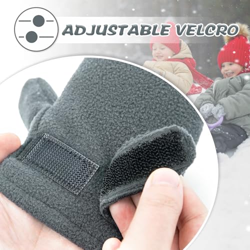 Image of BAVST Baby Toddler Winter Mittens Girls Warm Fleece Lined Gloves Kids Sherpa Lined Mittens for Boys