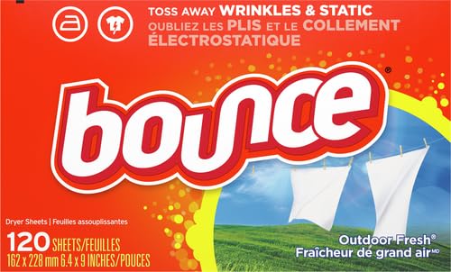 Image of Bounce Fabric Softener Sheets, Outdoor Fresh Scent, 120 Count (Pack of 6)