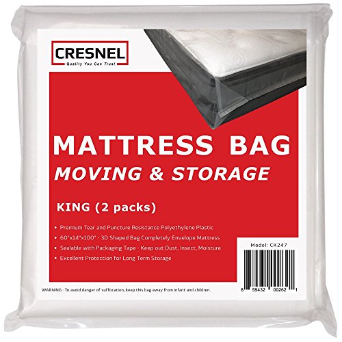 CRESNEL Mattress Bag for Moving & Long-Term Storage - King Size - Enhanced