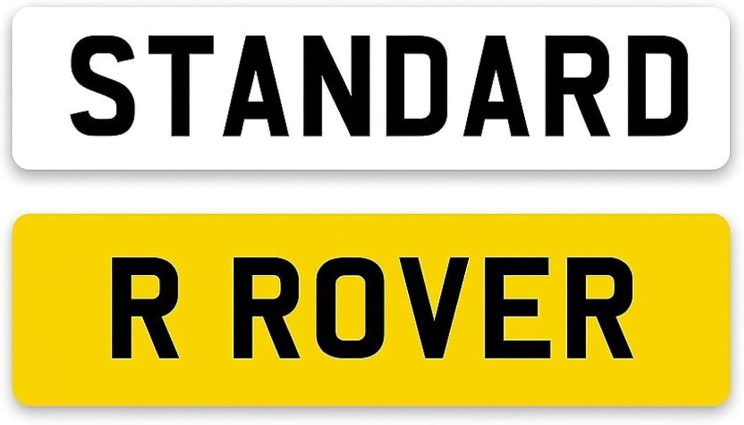 Range Rover Registration | Front | Rear | Number Plates with Double Sided Sticky Pads, 100% MOT/ROAD Legal Number Plates UK (21x6) 2D | 3D Gel | 4D Passed Plate Easy to Install