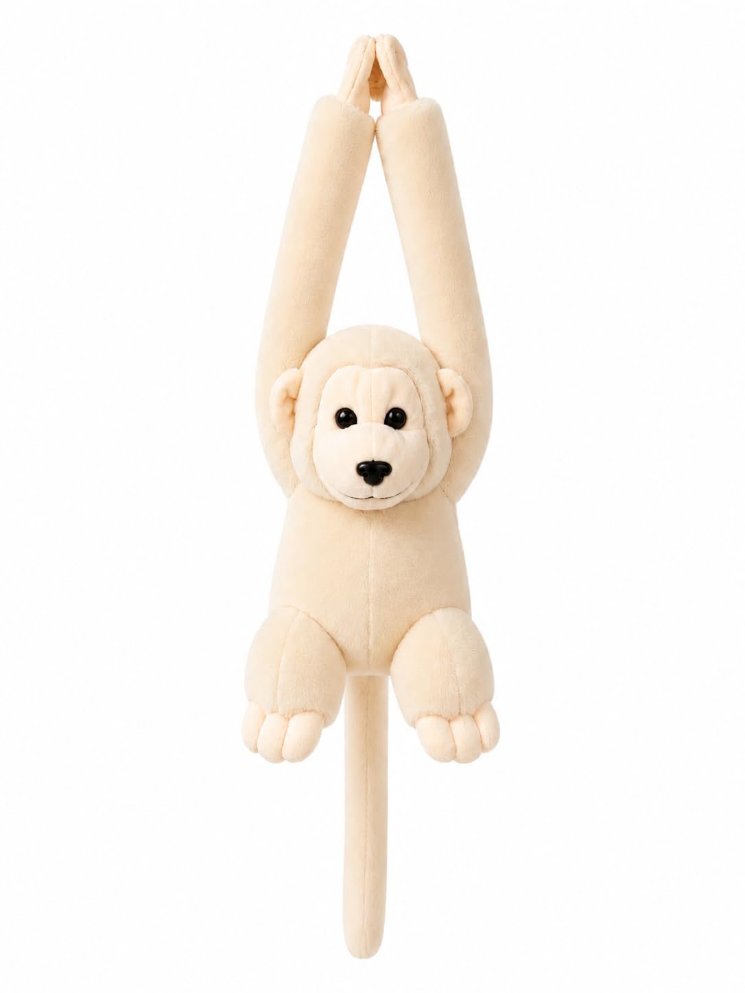 Cream White Hanging Monkey Stuffed Plush Toy with Long Arms | Soft Plush Material, Long Hanging Arms, Kids Soft Toy, Velcro Hand Grip, Jungle Animal Theme-image-39