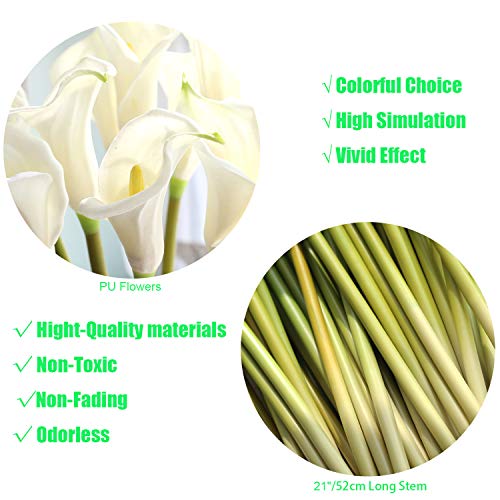 Cn-Knight CKCL10WT0 10Pcs Calla Lilies Artificial Flower,26'' Long Stem Artificial Calla Lily Flowers,Realistic Arum Lilies thumb #2