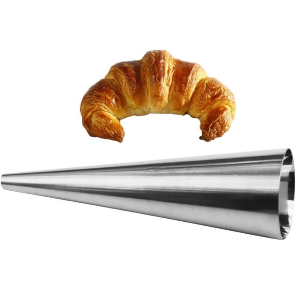 12 Coni Per Cialde In Acciaio Inox Valink, Stampo Per Torte E Cannoli, Altezza 12 Cm - 2